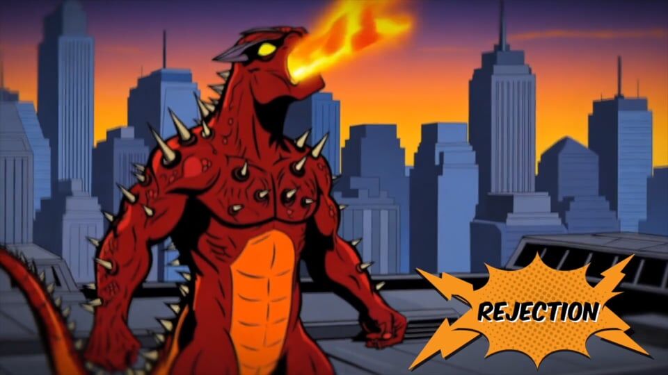 The red Rejection dragon from DW’s longer video