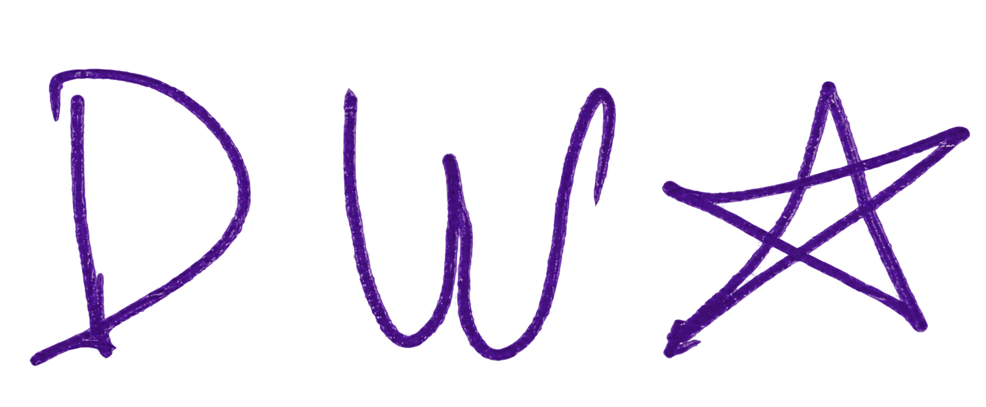 DW’s handwritten initials with a five-pointed star